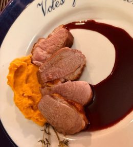 Duck Breast with Port Wine Reduction Sauce